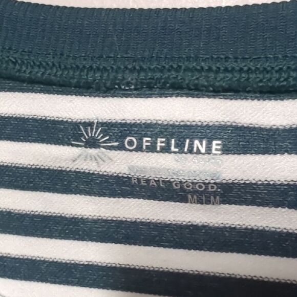 Aerie Green and White Striped Crop Top - Picture 2 of 5